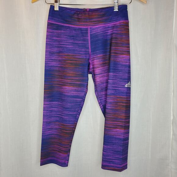 Adidas Climalite Capri Leggings - Purple/Blue, Small - Picture 1 of 7